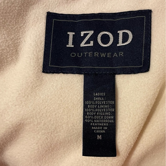 Down Filled Red Puffer Jacket with Fleece Lining - IZOD Sz Med - Picture 9 of 9